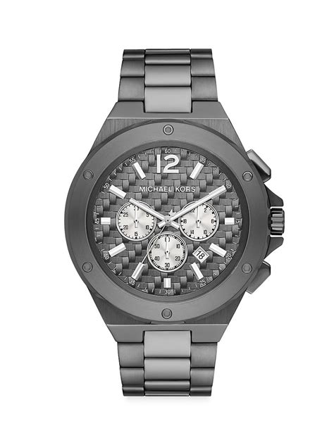 prevnext michael kors gun metal chronograph quartz men's